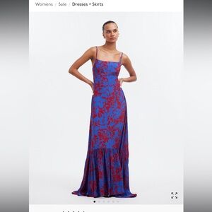 Madewell Floral Blue and Red Maxi Dress